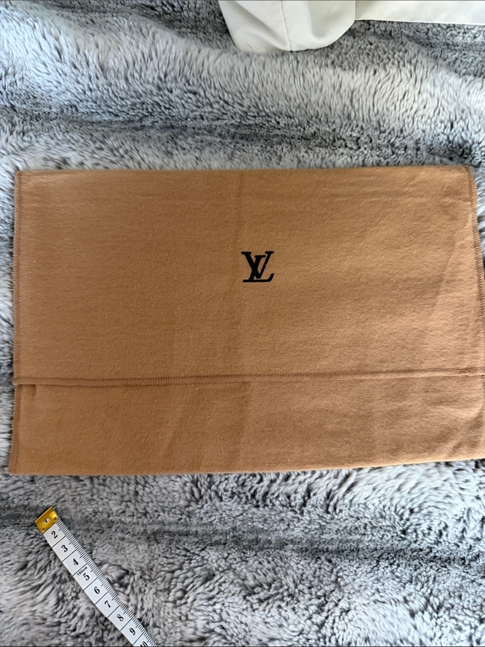 Louis Vuitton Camel Tan Soft Dust Bag with Black LV Monogram